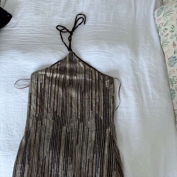 12th Tribe Prism Metallic Halter Maxi Dress Size M - Picture 6 of 6